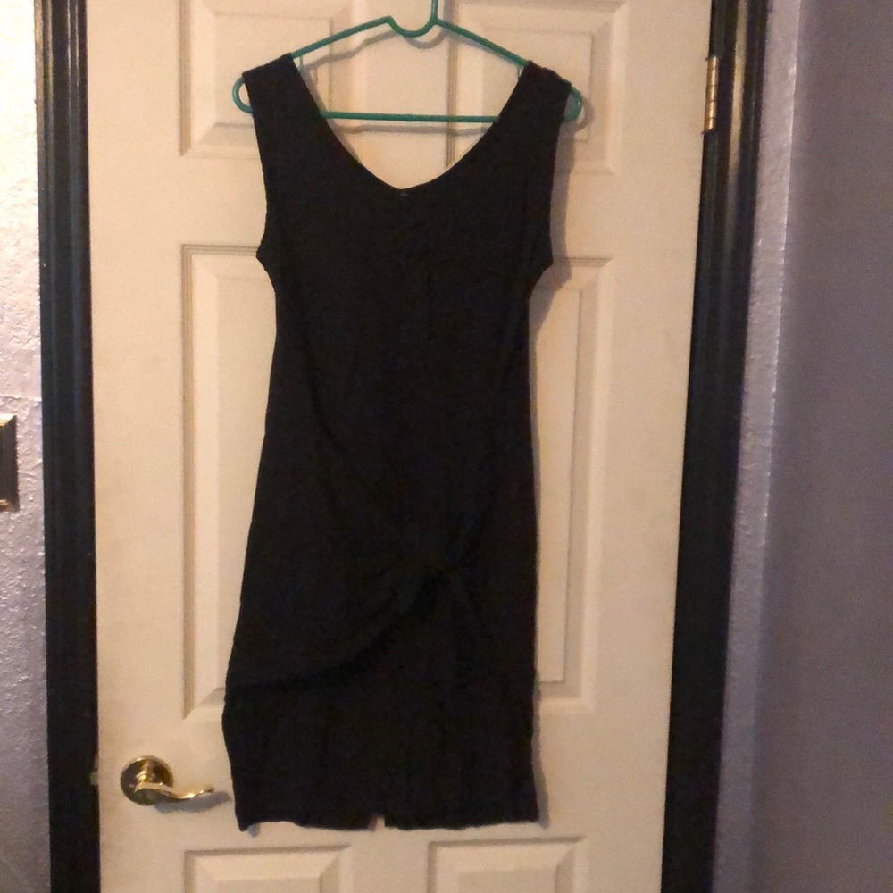 Black Judy Knapp cotton wrap dress size med. cotton.